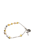 Load image into Gallery viewer, Golden and Silver Cross Bracelet with Medal
