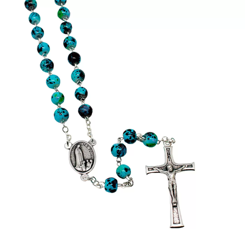 Rosary Glass Water with Our Lady Medal