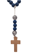 Cargar imagen en el visor de la galería, Blue &amp; Translucent Dark Beads Rosary
