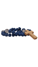 Cargar imagen en el visor de la galería, Blue &amp; Translucent Dark Beads Rosary
