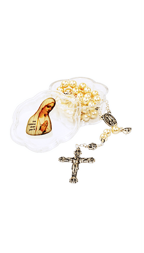 Pearl Rose Rosary - Holy Fatima