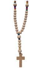 Cargar imagen en el visor de la galería, Rosary in Wood and Colored Beads
