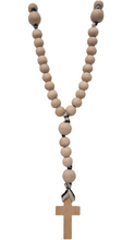Cargar imagen en el visor de la galería, Rosary in Wood and Bicolor Wool
