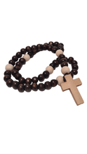Cargar imagen en el visor de la galería, Rosary in Dark and Light Wood
