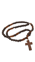 Cargar imagen en el visor de la galería, Small Rosary in Brown Pearl
