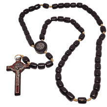 Load image into Gallery viewer, Saint Benedict Wood Rosary - Holy Fatima
