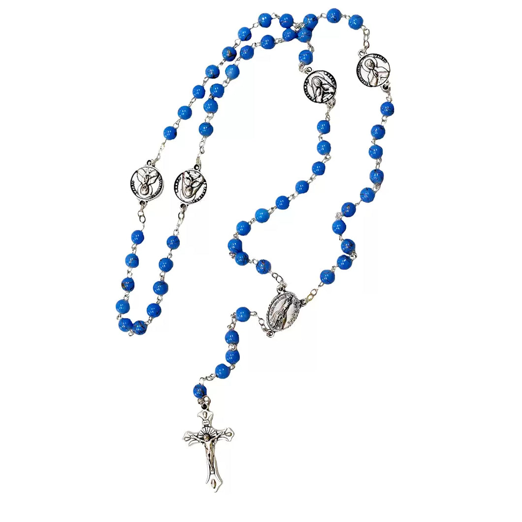 Francisco & Jacinta Marto Rosary - Three Little Shepherds Rosary Blue