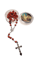 Load image into Gallery viewer, Wood Rose Rosary - Holy Fatima
