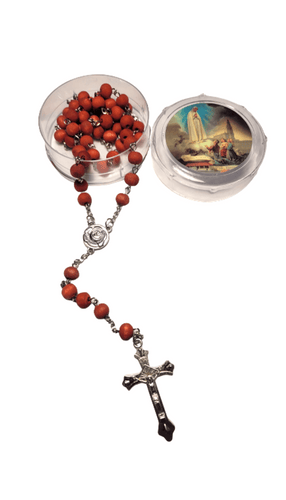 Wood Rose Rosary - Holy Fatima